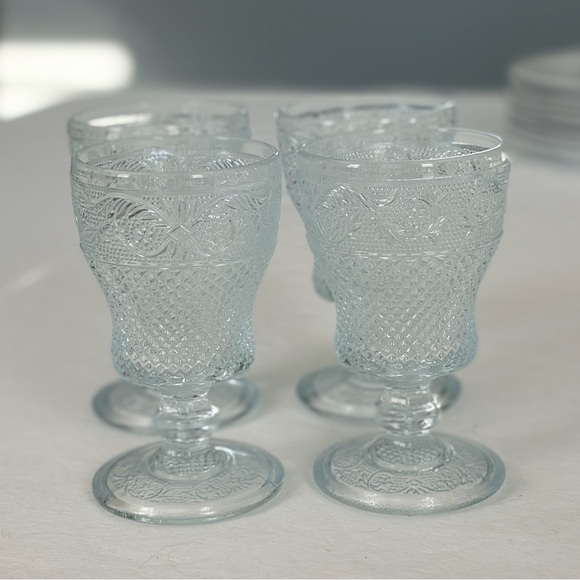 Other - Clear Pressed Glass Goblets - Set of 4